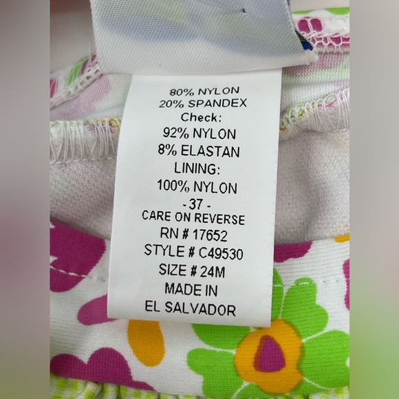 FLORENCE EISEMAN: Floral Bikini with Checkered Ruffle, Size: 24 Months. NEW - Picture 6 of 7